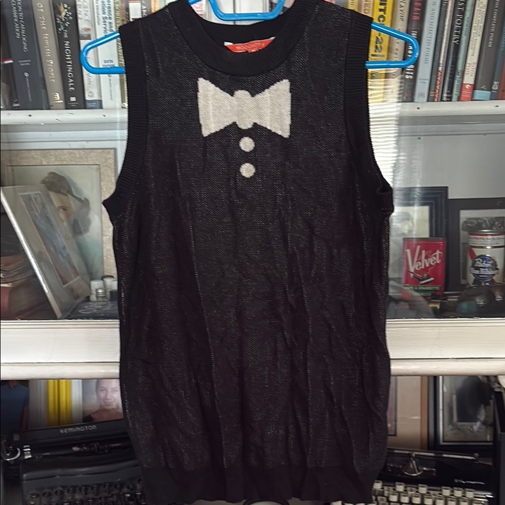 Modcloth Sleeveless Sweater Vest with Bow Tie Design